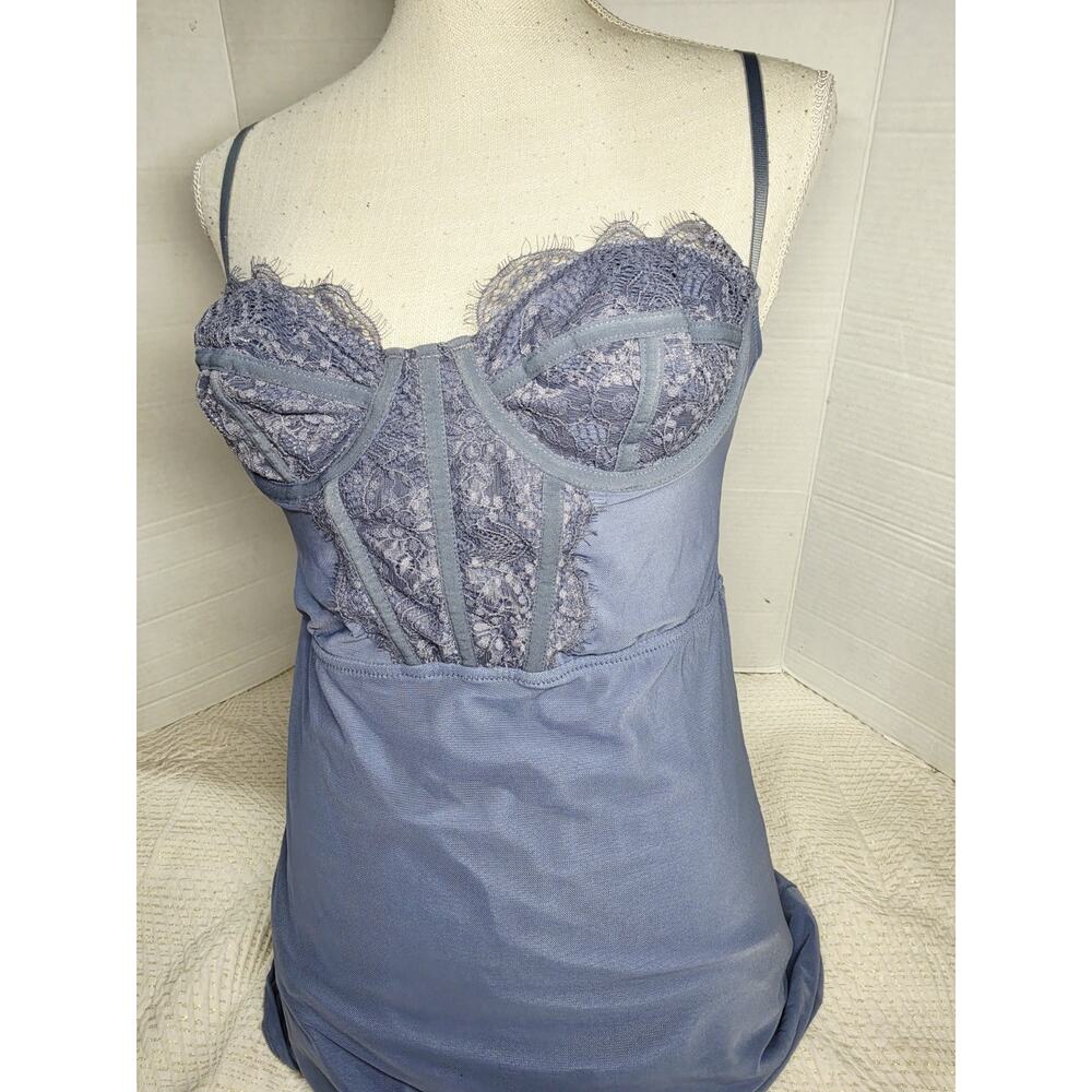 New Urban Outfitters Brenna Bustier Mini Dress in Periwinkle Blue Babydoll Sexy - Picture 6 of 13